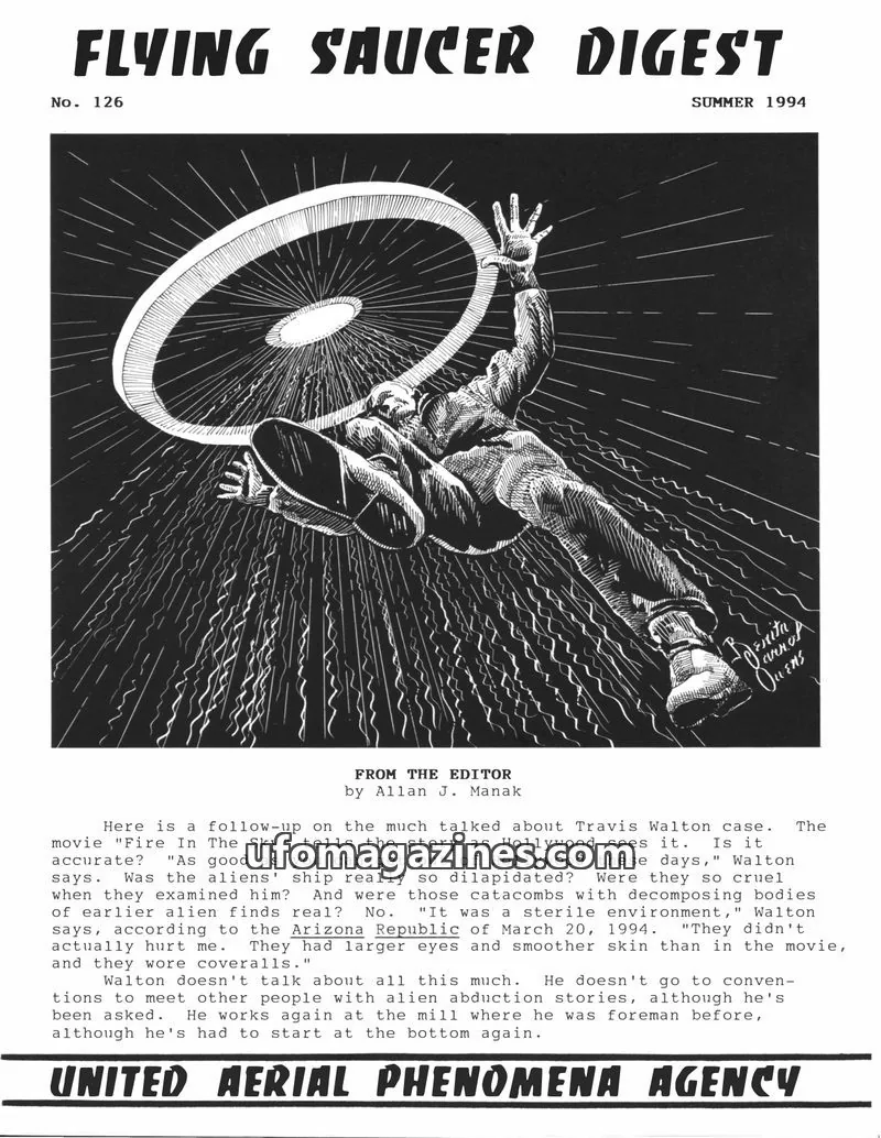 Cover of UNITED AERIAL PHENOMENA AGENCY issue No. 126: FLYING SAUCER DIGEST