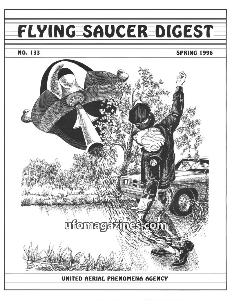 Cover of UNITED AERIAL PHENOMENA AGENCY issue 133: FLYING SAUCER DIGEST