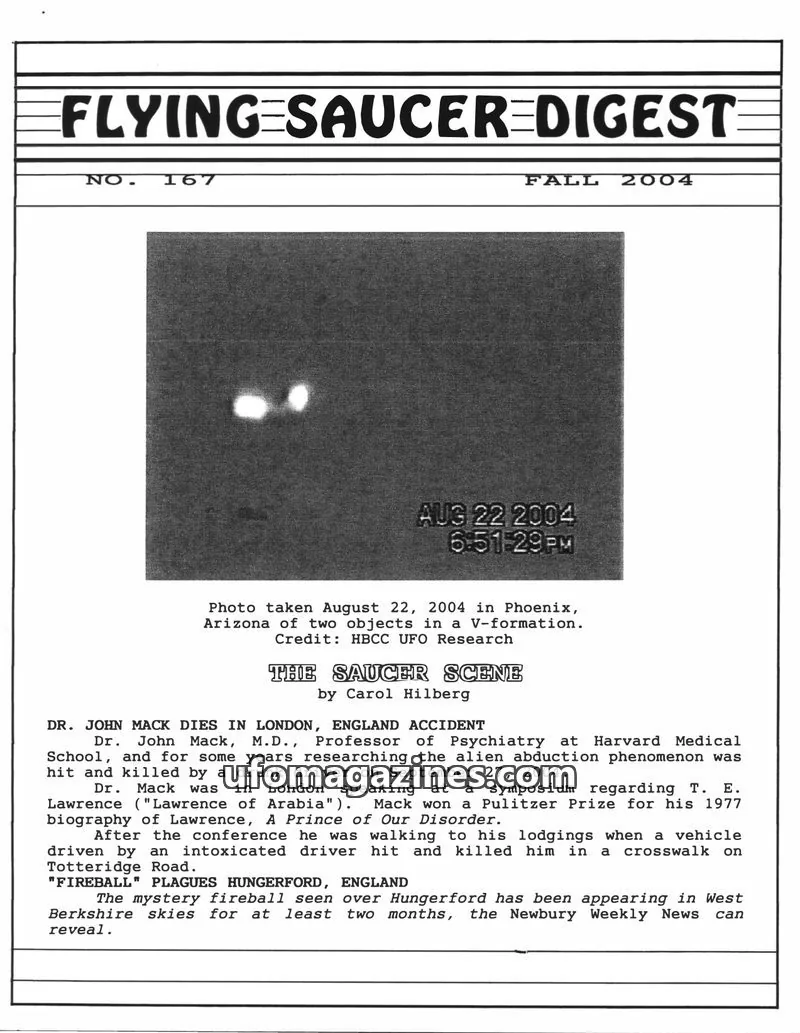 Cover of R. Hilberg Publications issue 167: FLYING SAUCER DIGEST