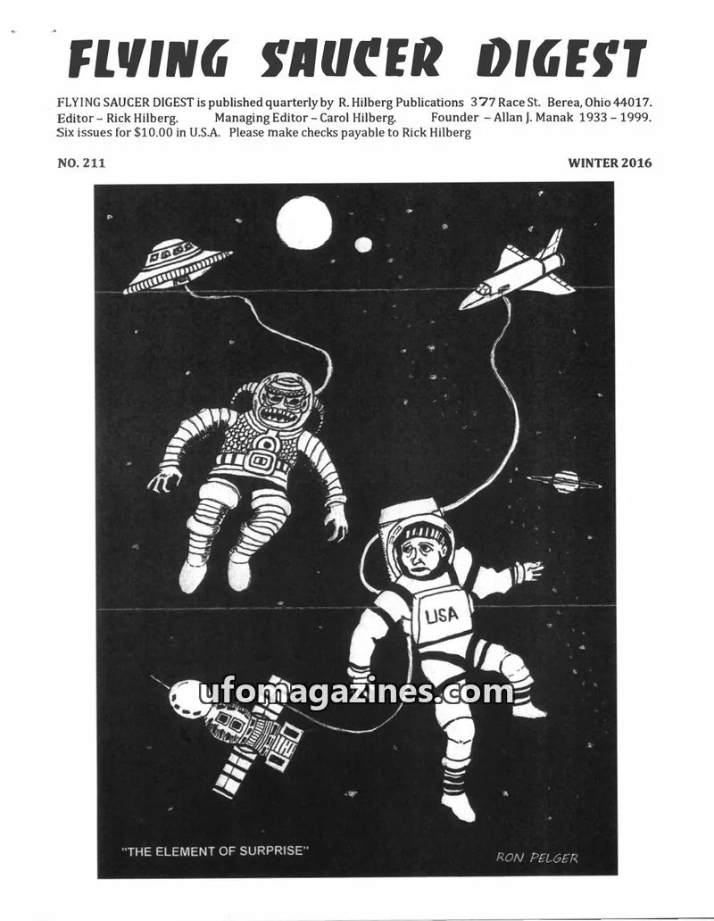 Cover of R. Hilberg Publications issue NO. 211: FLYING SAUCER DIGEST