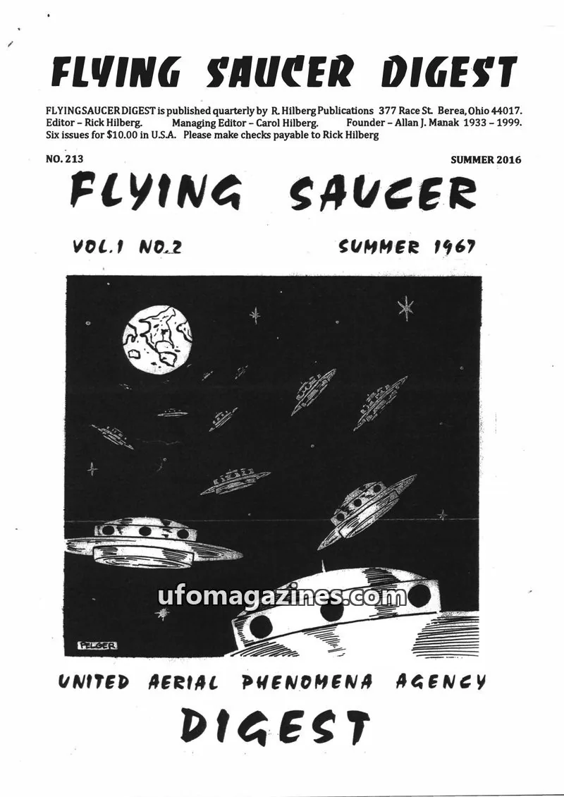 Cover of R. Hilberg Publications issue 213: FLYING SAUCER DIGEST