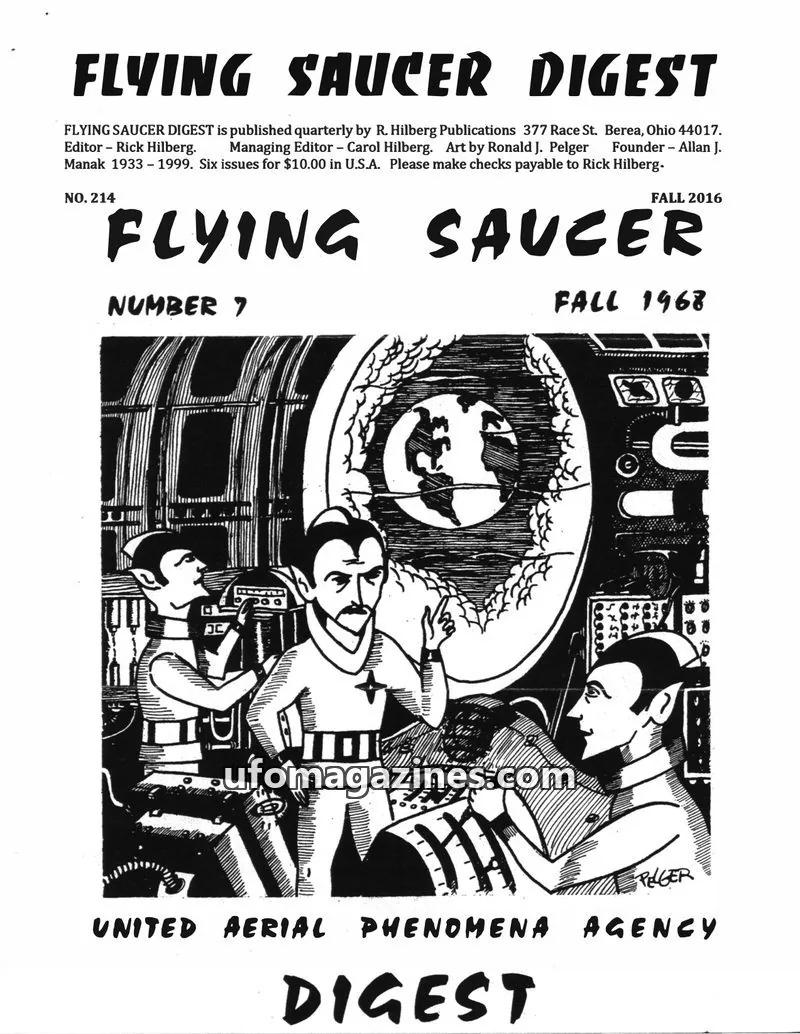 Cover of R. Hilberg Publications issue 214: FLYING SAUCER DIGEST
