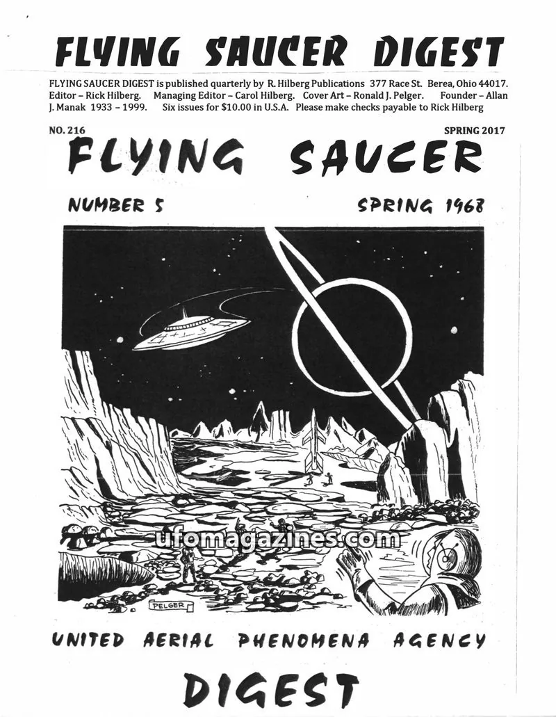 Cover of R. Hilberg Publications issue 216: FLYING SAUCER DIGEST