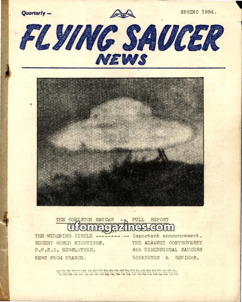 Cover of British Flying Saucer Bureau issue SPRING 1954: FLYING SAUCER NEWS
