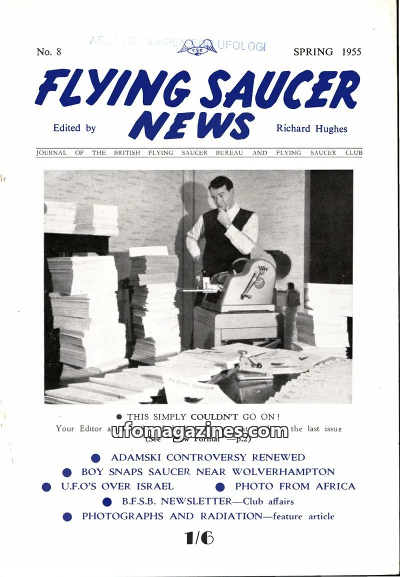 Cover of BRITISH FLYING SAUCER BUREAU AND FLYING SAUCER CLUB issue 8: FLYING SAUCER NEWS