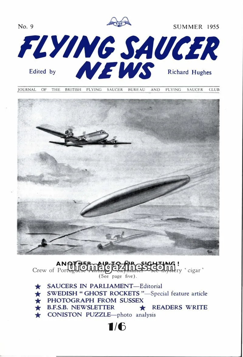 Cover of BRITISH FLYING SAUCER BUREAU AND FLYING SAUCER CLUB issue 9: FLYING SAUCER NEWS
