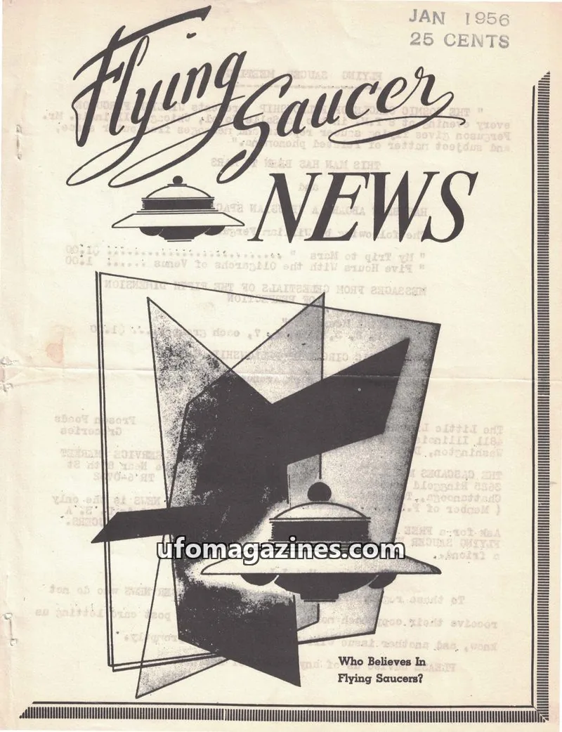 Cover of Flying Saucer News (Rigberg) issue Vol. 9 No. 9: Flying Saucer NEWS