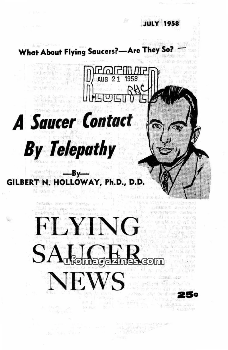 Cover of Flying Saucer News (Rigberg) issue VOL. 23 NO 1: FLYING SAUCER NEWS