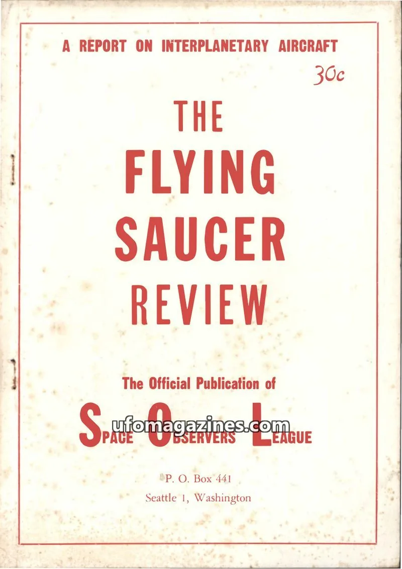 Cover of Flying Saucer Review (Gribble) issue Vol. 1 No. 8: THE FLYING SAUCER REVIEW