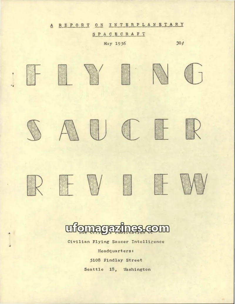 Cover of Flying Saucer Review (Gribble) issue Vol. 2 No. 5: FLYING SAUCER REVIEW