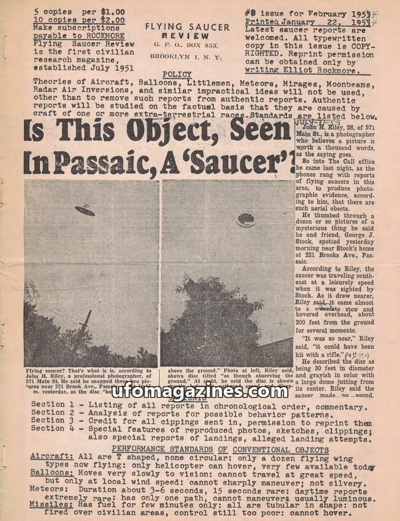 Cover of ROCKMORE issue #8: FLYING SAUCER REVIEW