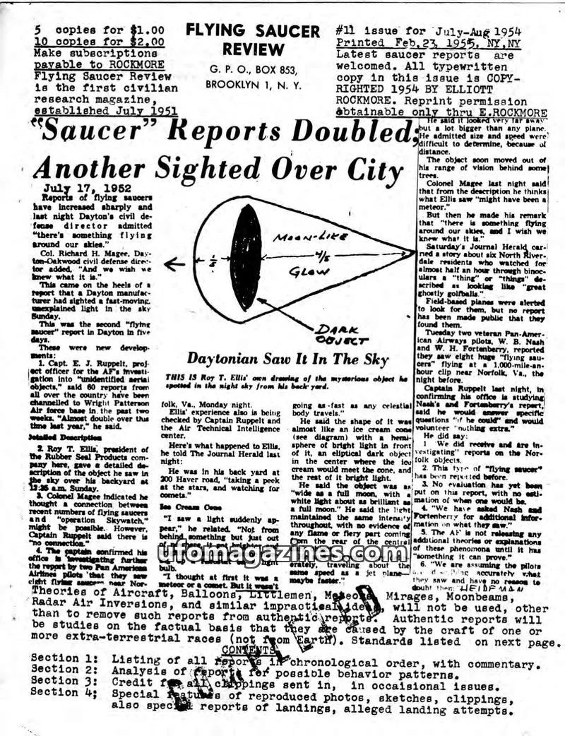 Cover of ROCKMORE issue #11: FLYING SAUCER REVIEW