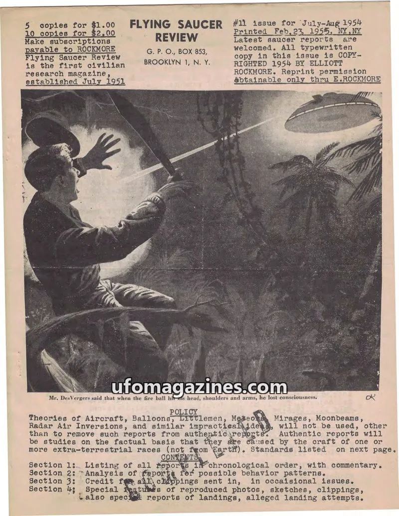 Cover of ROCKMORE issue #11: FLYING SAUCER REVIEW