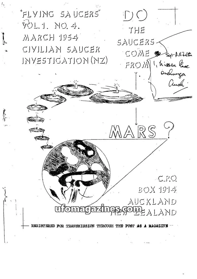Cover of Flying Saucers (CSI NZ) issue VOL.1. NO. 4.: FLYING SAUCERS