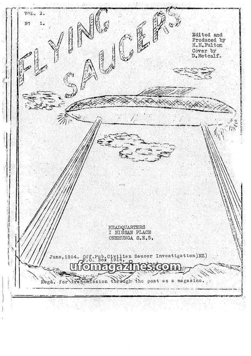 Cover of Flying Saucers (CSI NZ) issue 1: FLYING SAUCERS