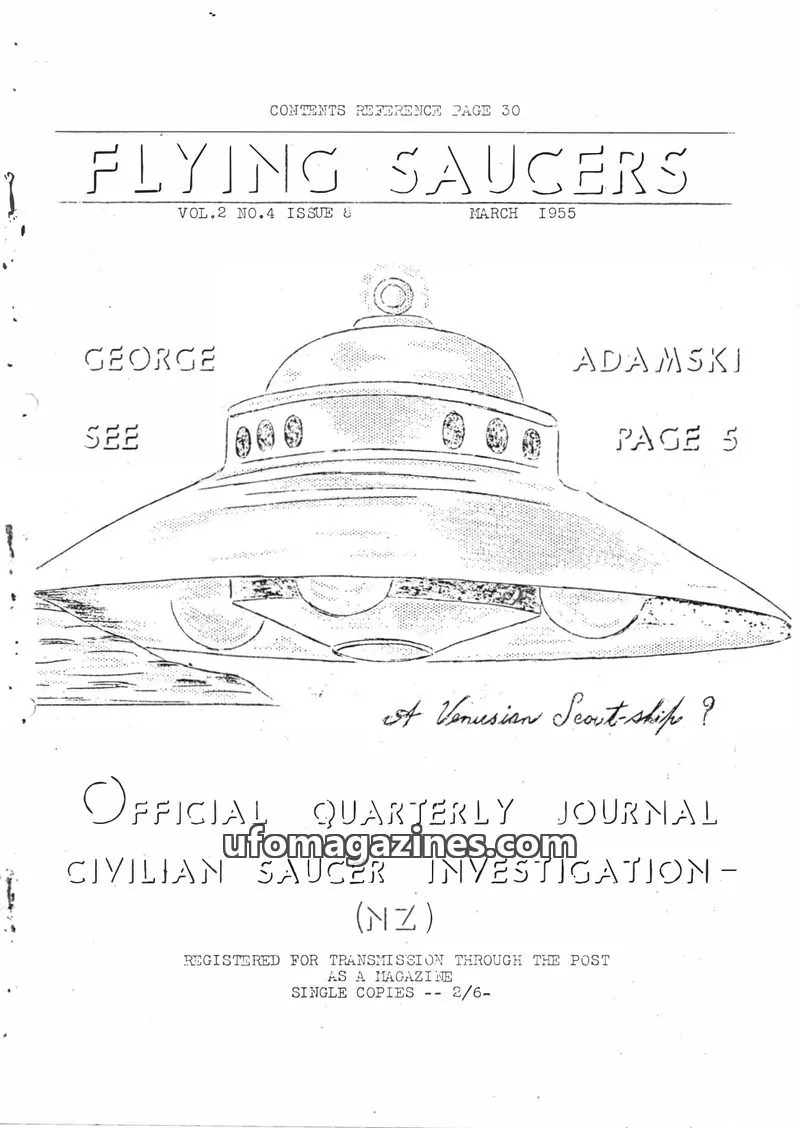 Cover of Flying Saucers (CSI NZ) issue VOL.2 NO.4 ISSUE 8: FLYING SAUCERS