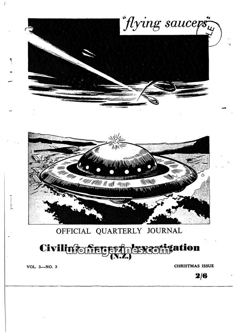 Cover of Flying Saucers (CSI NZ) issue 3: Civilian Saucer Investigation (N.Z.)