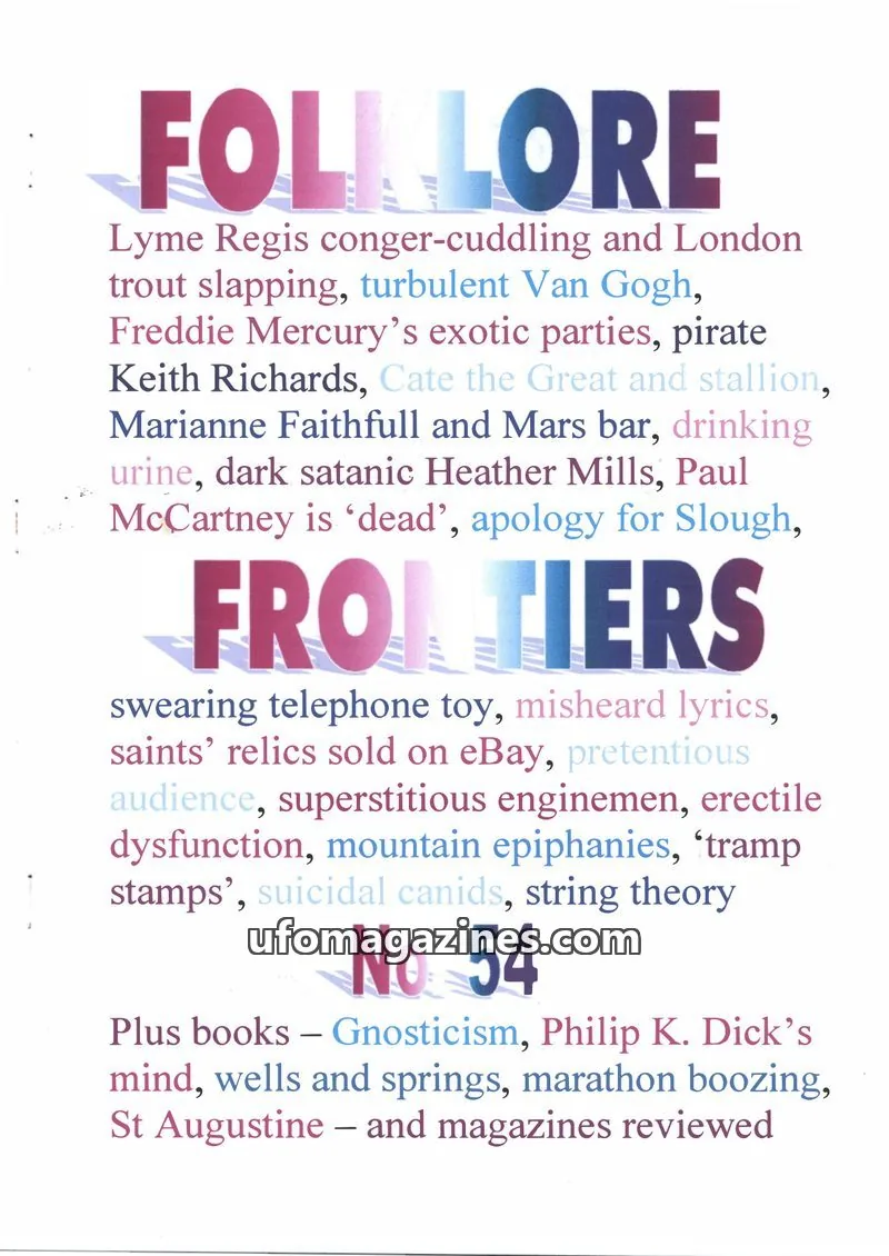 Cover of Folklore Frontiers (Paul Screeton) issue 54: FOLKLORE FRONTIERS
