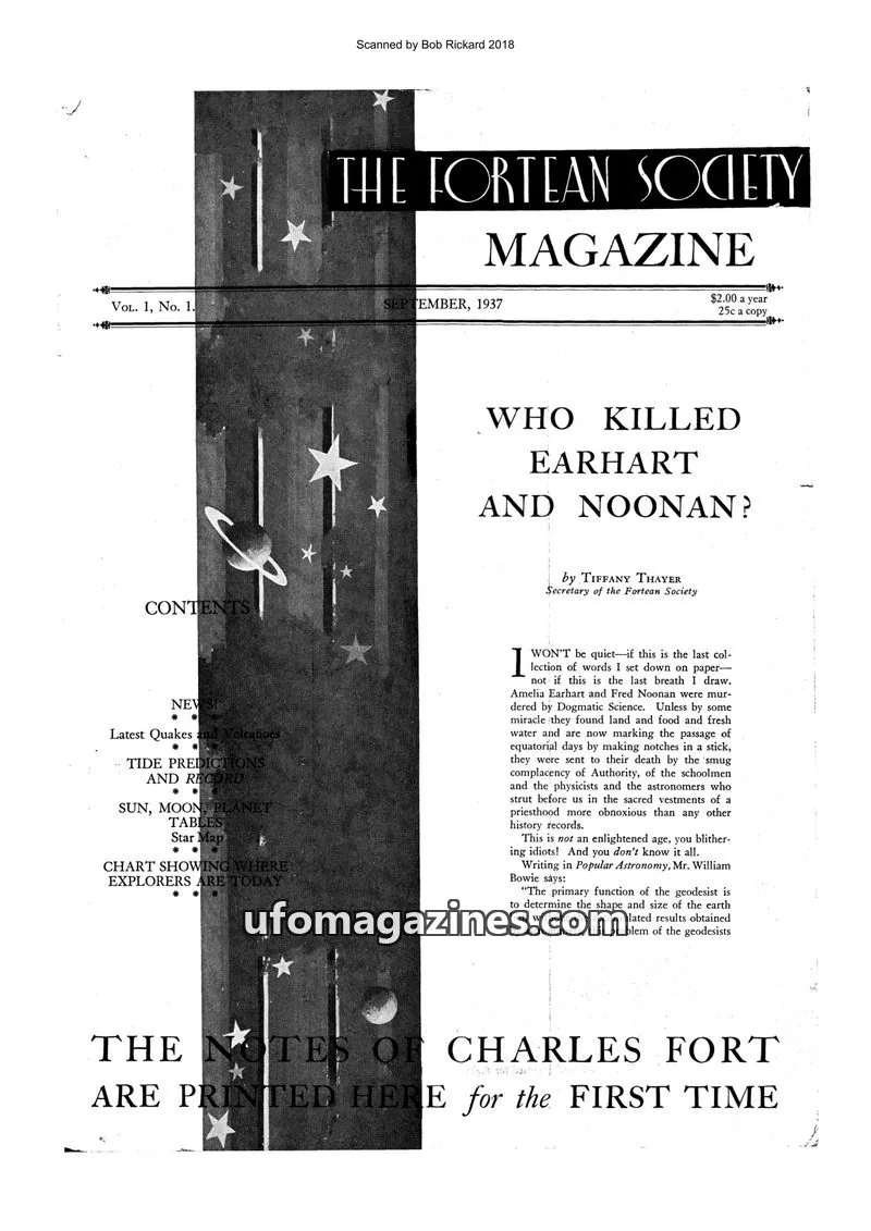 Cover of The Fortean Society issue Vol. 1, No. 1: THE FORTEAN SOCIETY MAGAZINE