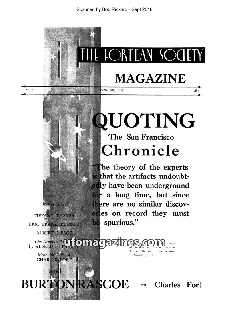 Cover of The Fortean Society issue No. 5: THE FORTEAN SOCIETY MAGAZINE