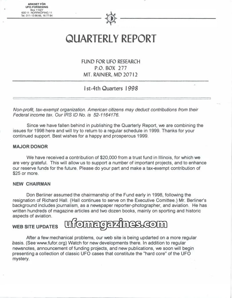 Cover of FUFOR reports issue 1st-4th Quarters: QUARTERLY REPORT
