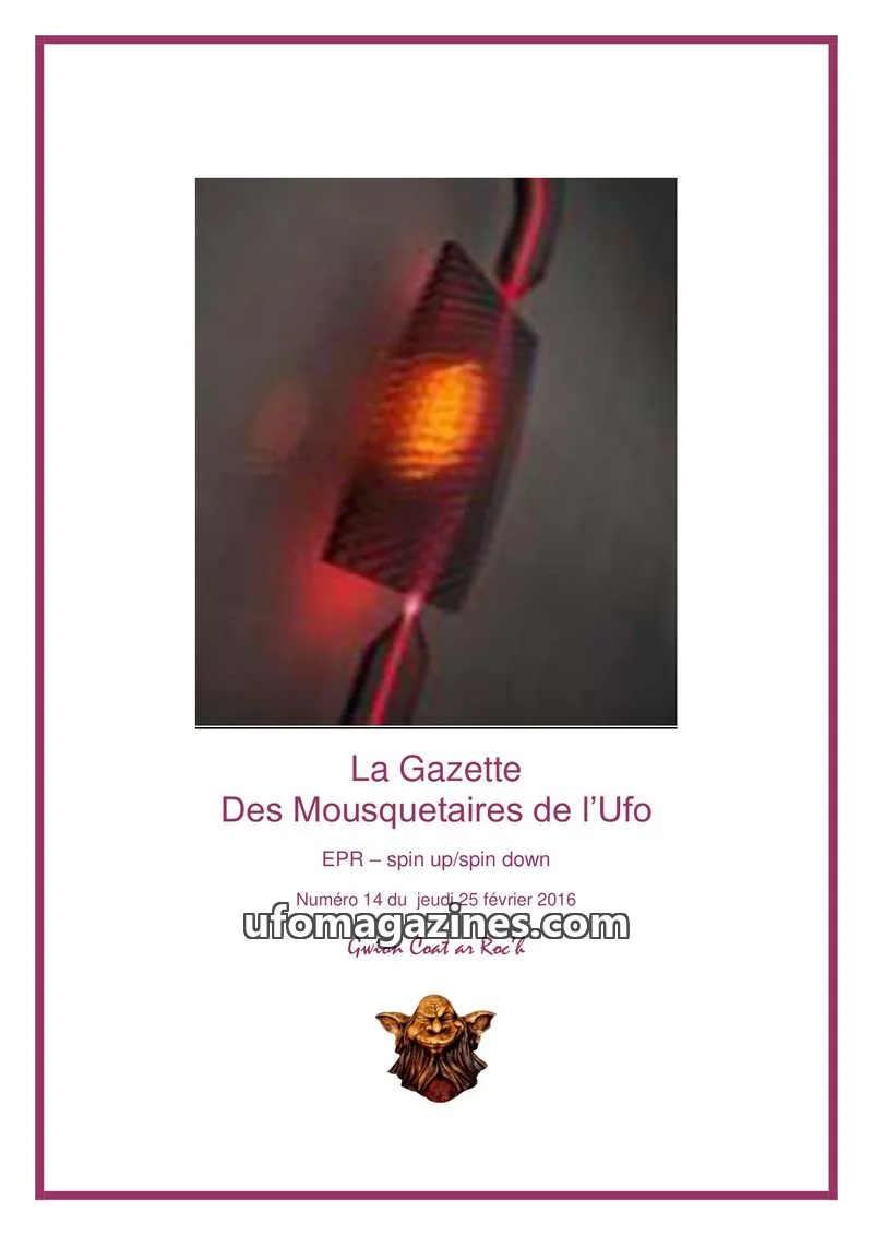 Cover of Gazette des Mousquetaires issue 14: La Gazette Des Mousquetaires de l'Ufo