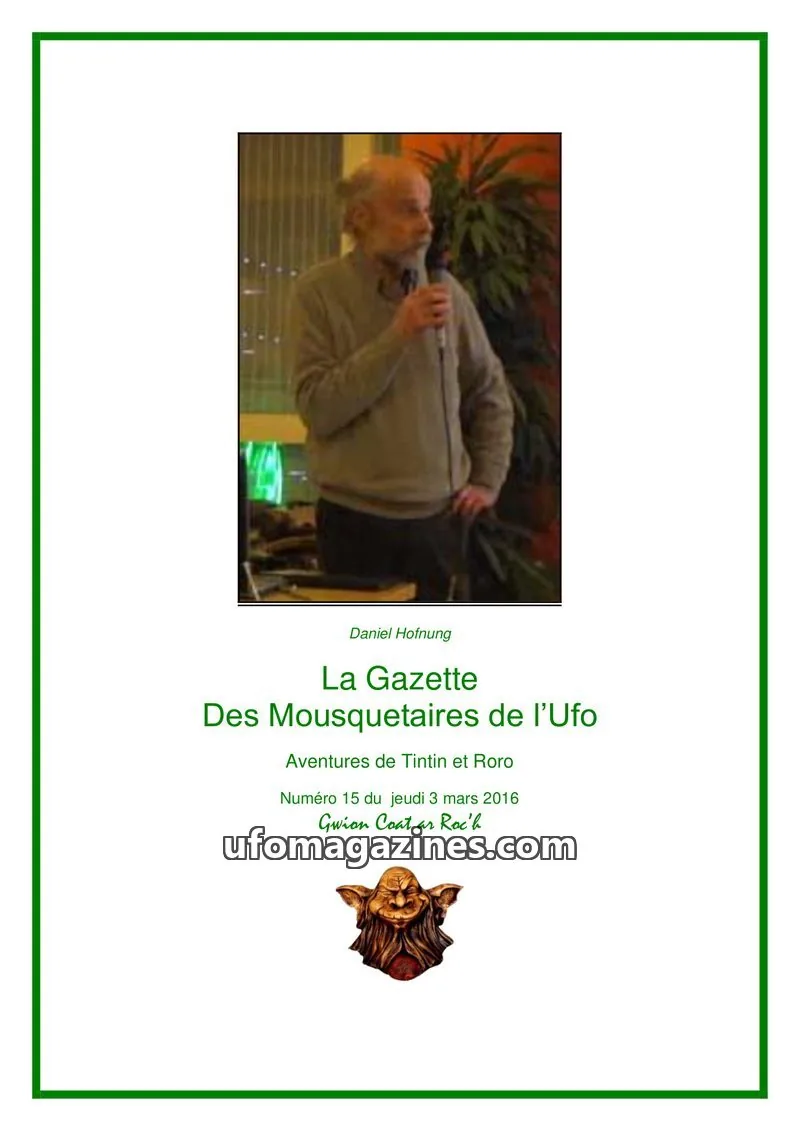 Cover of Gazette des Mousquetaires issue 15: La Gazette Des Mousquetaires de l'Ufo