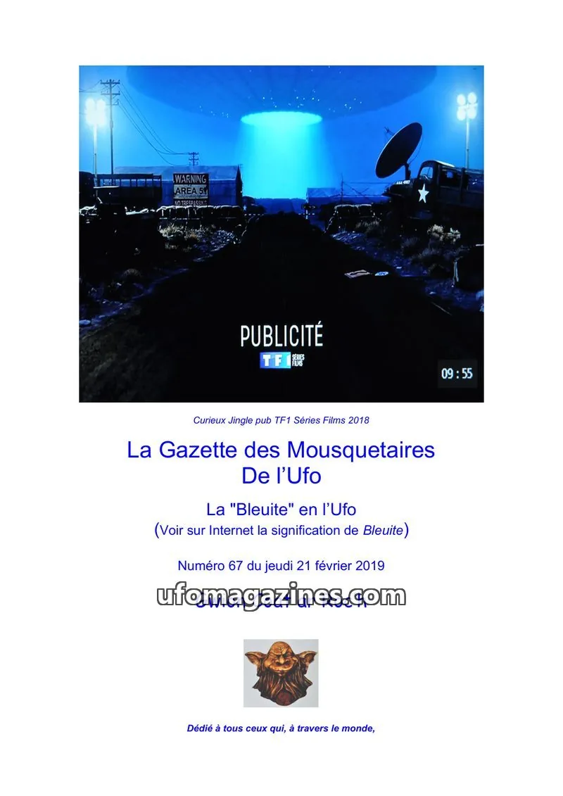 Cover of Gazette des Mousquetaires issue 67: La Gazette des Mousquetaires de l'Ufo
