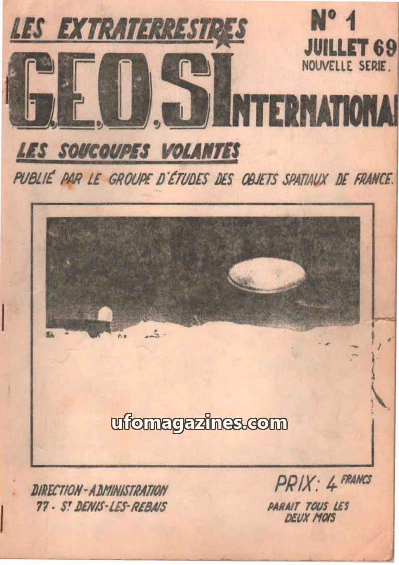 Cover of GROUPE D'ÉTUDES DES OBJETS SPATIAUX DE FRANCE issue N° 1: GEO SI International