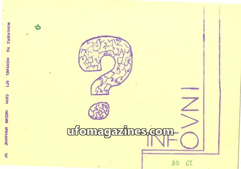 Cover of GEPO (Siecle Inconnu, Ovni & Co) issue N°1: INFO OVNI