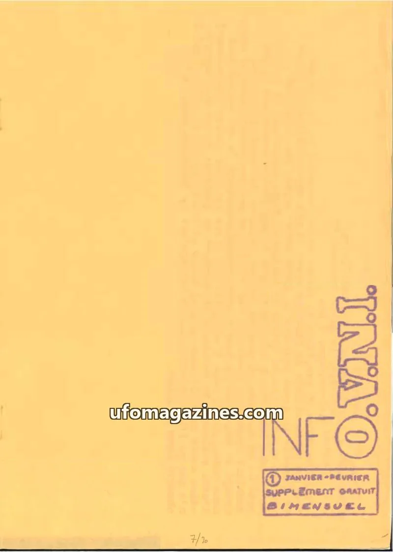 Cover of GEPO (Siecle Inconnu, Ovni & Co) issue Supplement Gratuit Bimestriel: INFOVNI