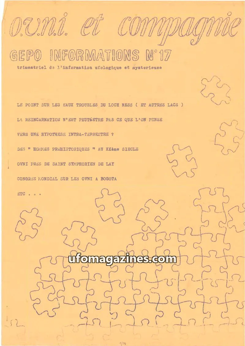 Cover of GEPO issue 17: O.V.N.I. et Compagnie