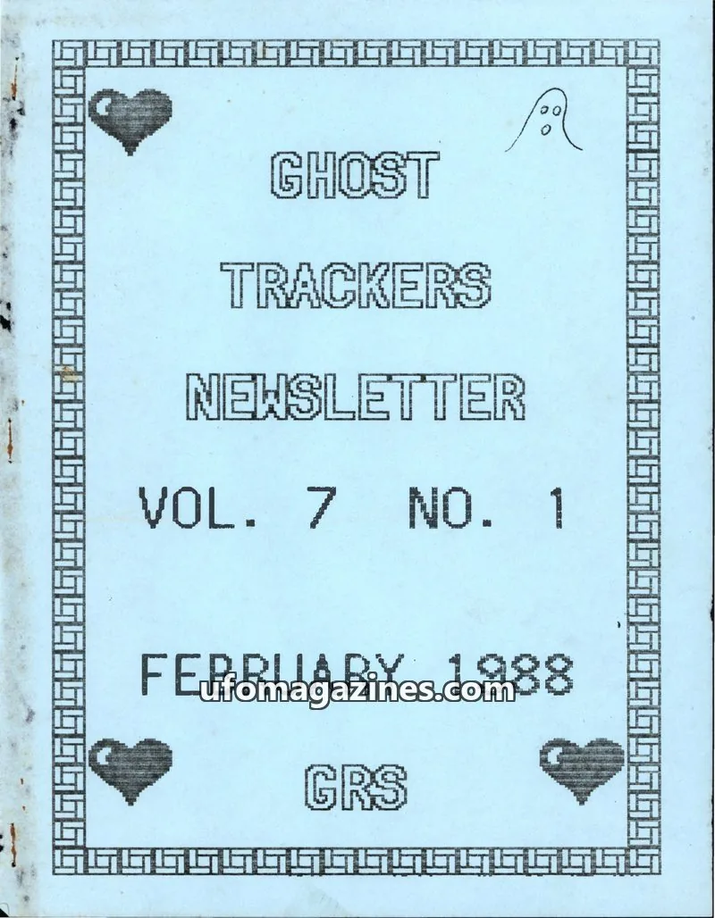 Cover of GRS issue VOL. 7 NO. 1: GHOST TRACKERS NEWSLETTER