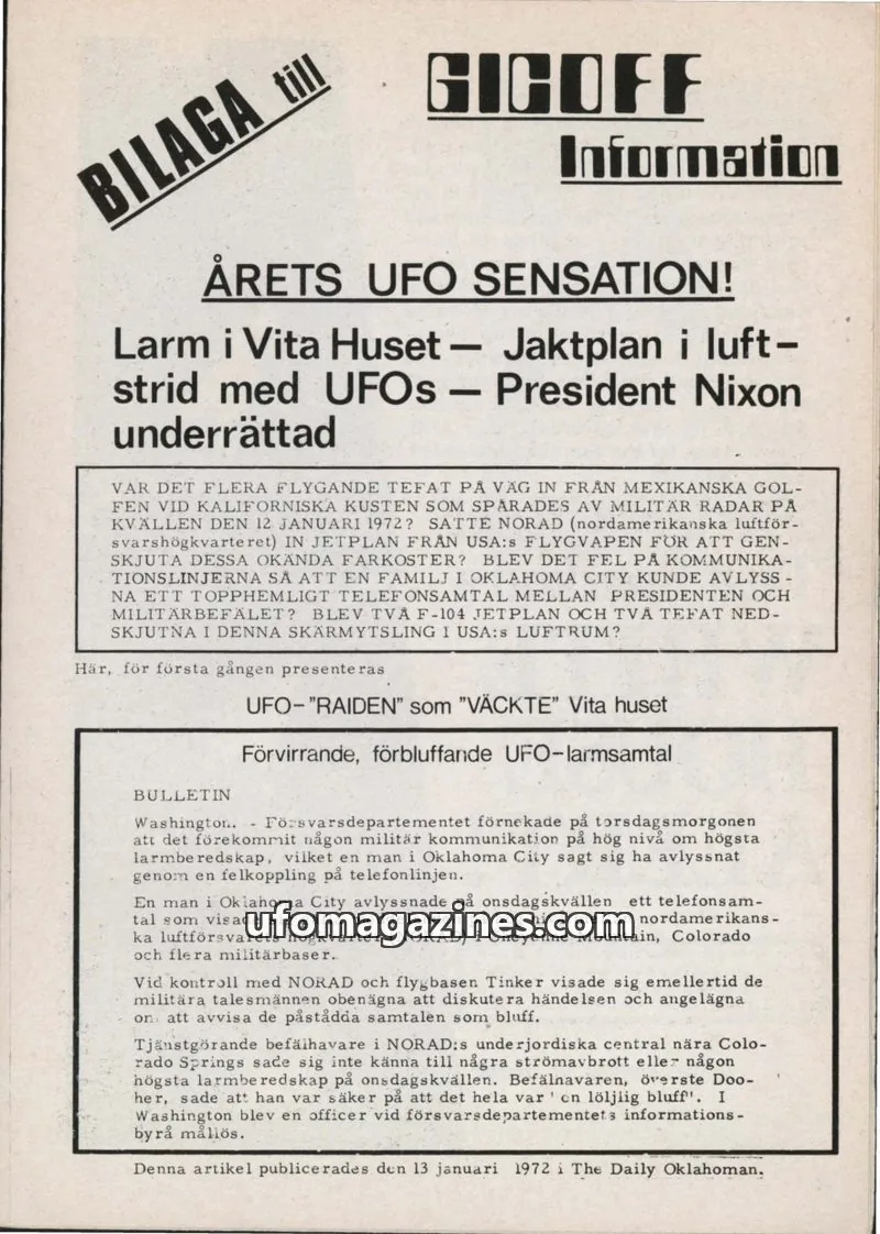 Cover of GICOFF-Information issue July 1972: BILAGA till GICOFF Information