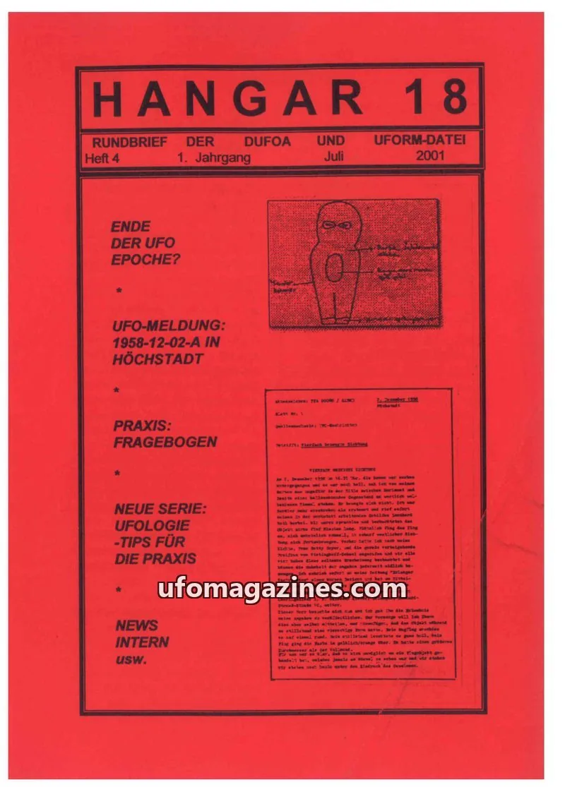 Cover of DUFOA issue Heft 4: HANGAR 18