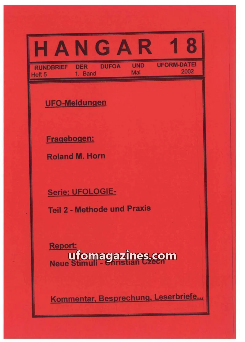 Cover of DUFOA issue Heft 5: HANGAR 18