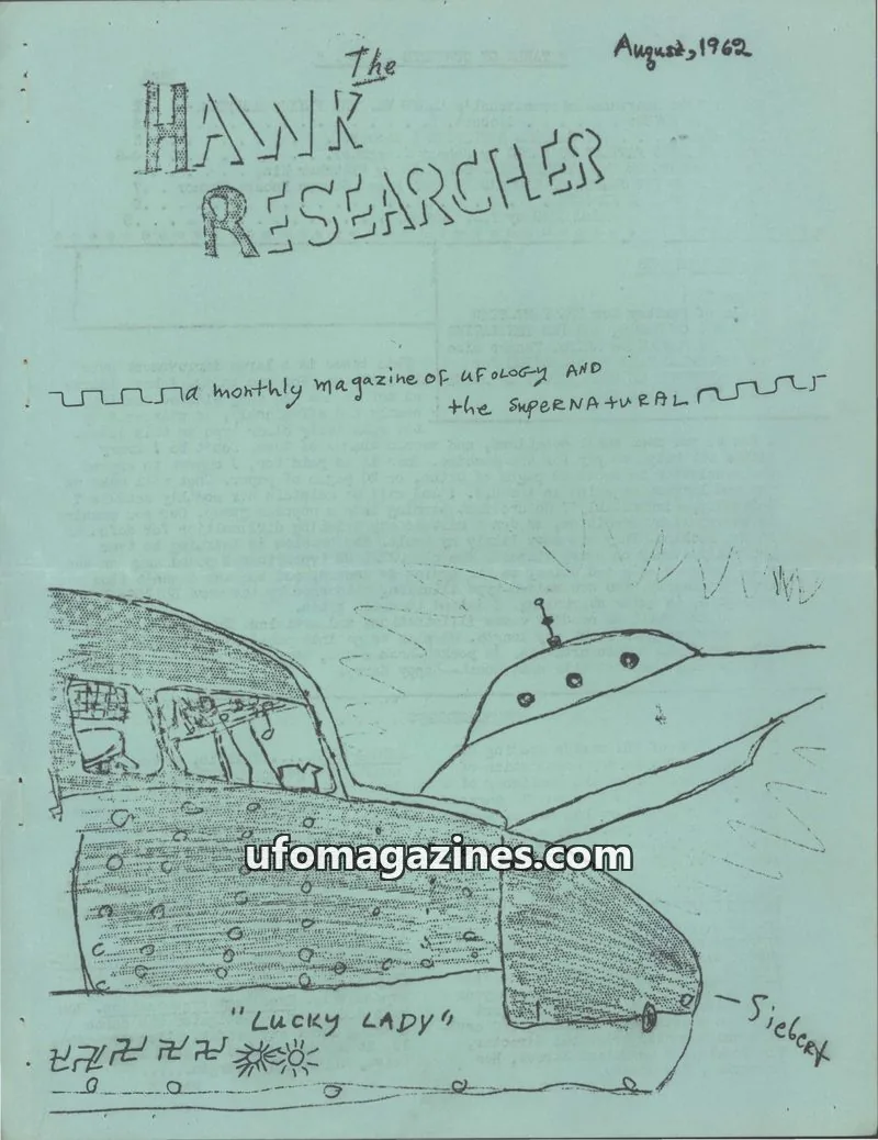Cover of Hawk Research Society issue August, 1962: The Hawk Researcher