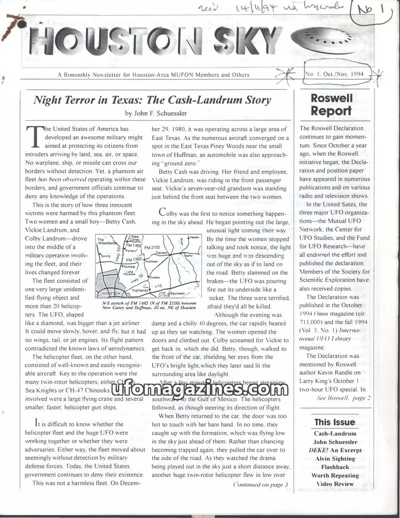 Cover of Houston Sky issue No. 1: HOUSTON SKY