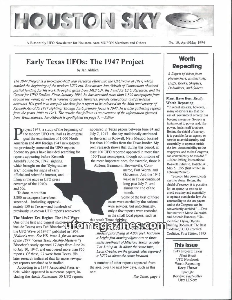 Cover of Houston Sky issue No. 10: HOUSTON SKY