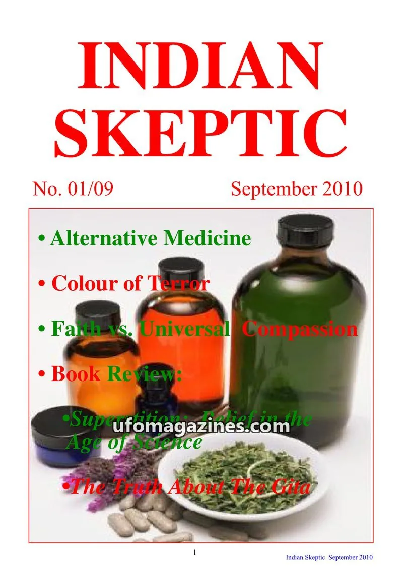 Cover of Indian Skeptic issue 01/09: INDIAN SKEPTIC