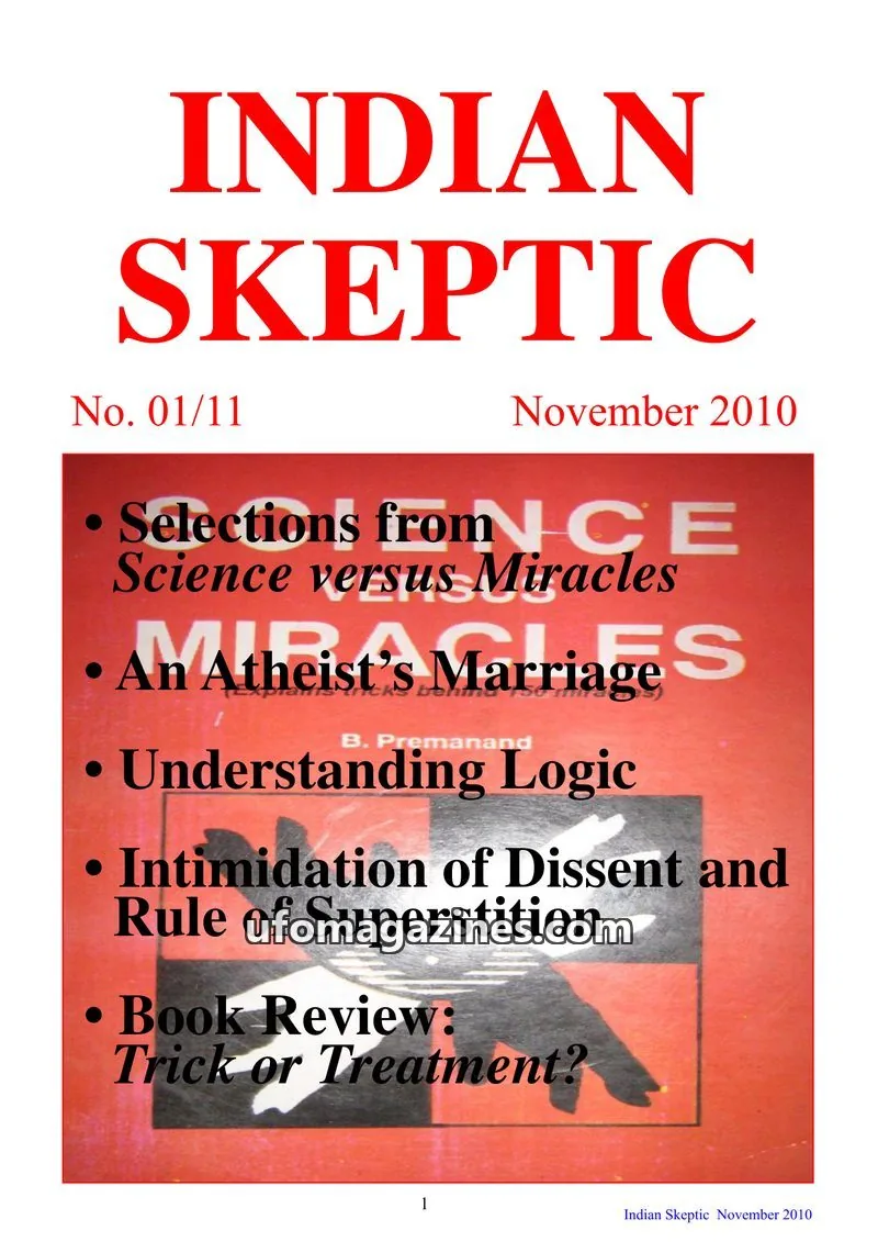 Cover of Indian Skeptic issue 01/11: INDIAN SKEPTIC