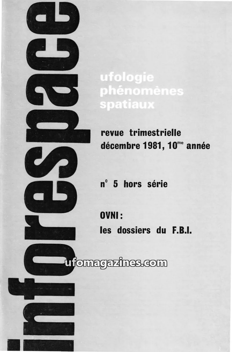 Cover of SOBEPS issue 5 hors série: Inforespace