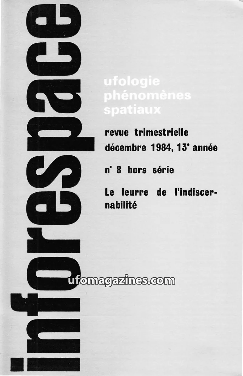 Cover of SOBEPS issue n° 8 hors série: Inforespace