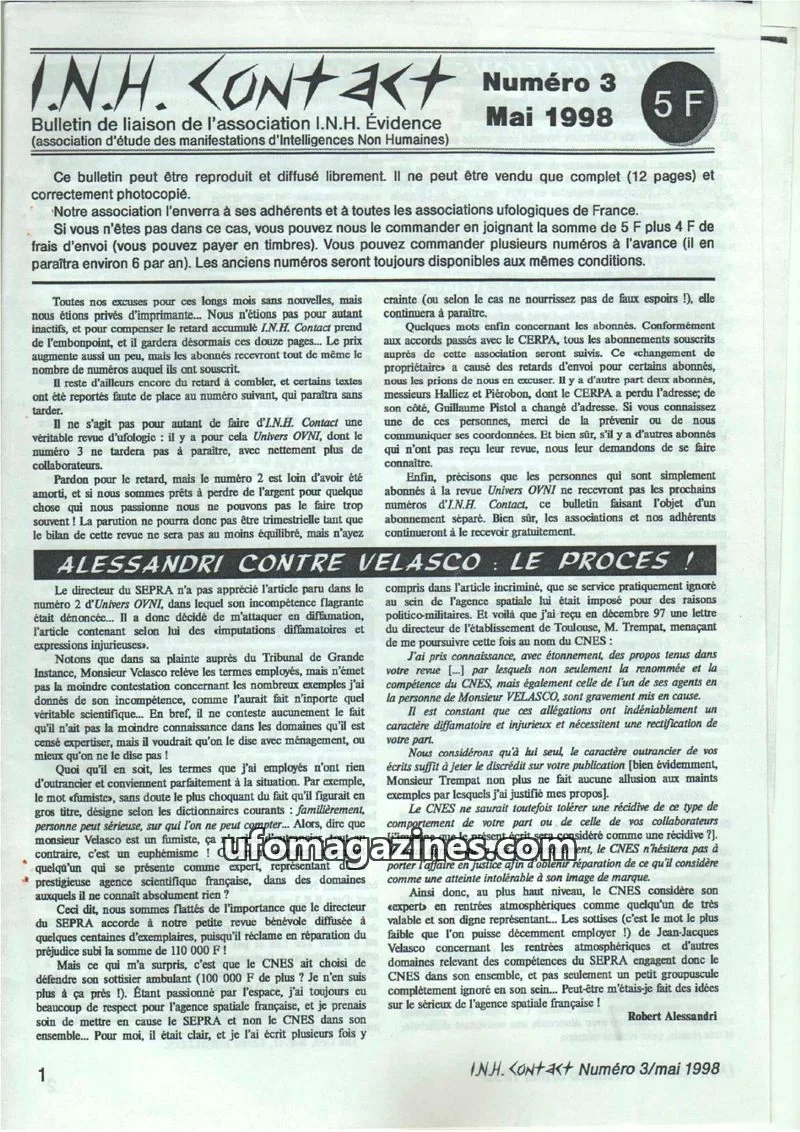 Cover of INH Contact issue 3: I.N.H. Kontakt