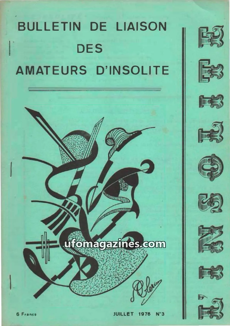 Cover of Insolite (Macon) issue N°3: BULLETIN DE LIAISON DES AMATEURS D'INSOLITE