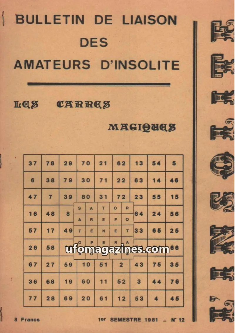 Cover of Association sans but lucratif "LES AMATEURS D'INSOLITE" issue N° 12: BULLETIN DE LIAISON DES AMATEURS D'INSOLITE