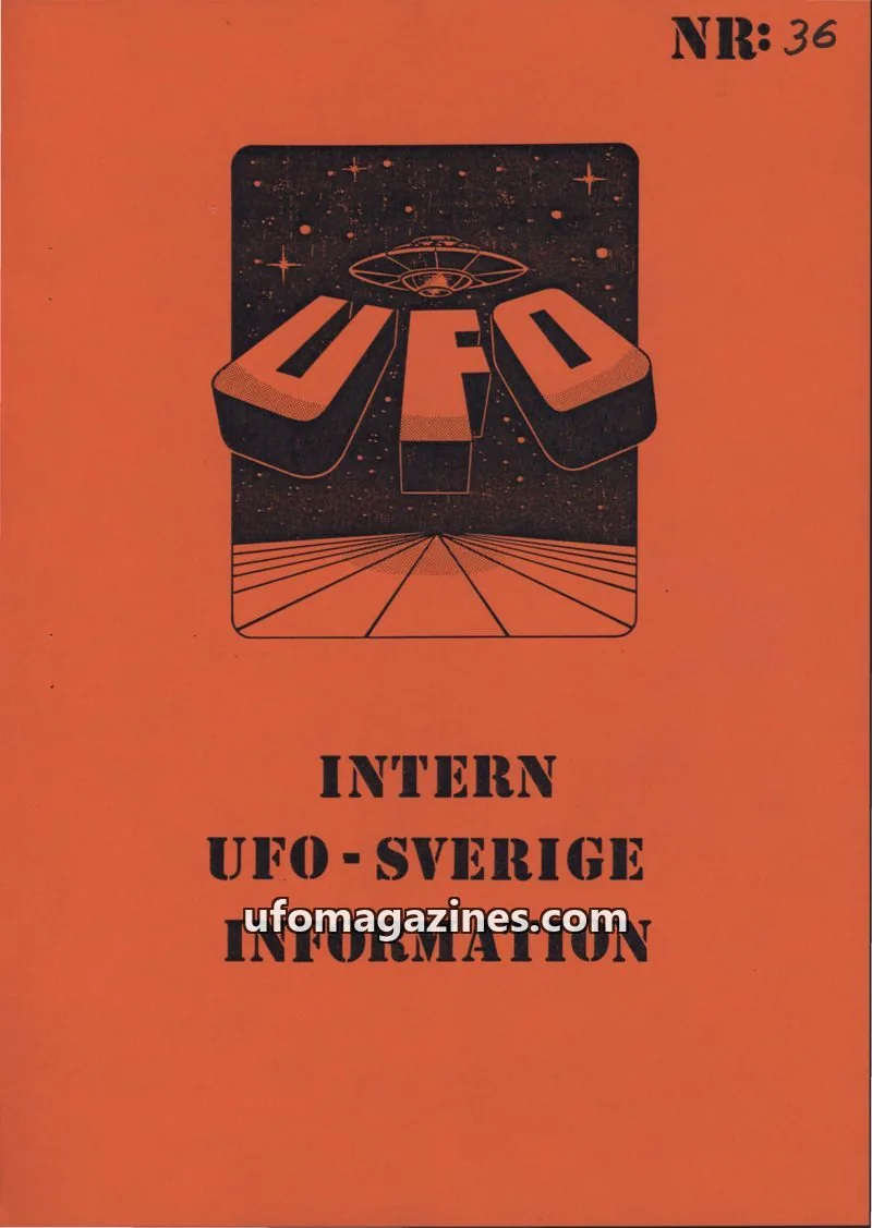 Cover of Intern UFO-Sverigeinformation (UFO-Sverige) issue 36: INTERN UFO-SVERIGE INFORMATION