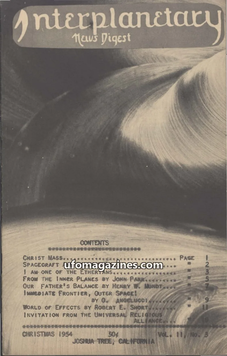 Cover of New Age Publishing Company issue Vol. 11, No. 3: Interplanetary News Digest