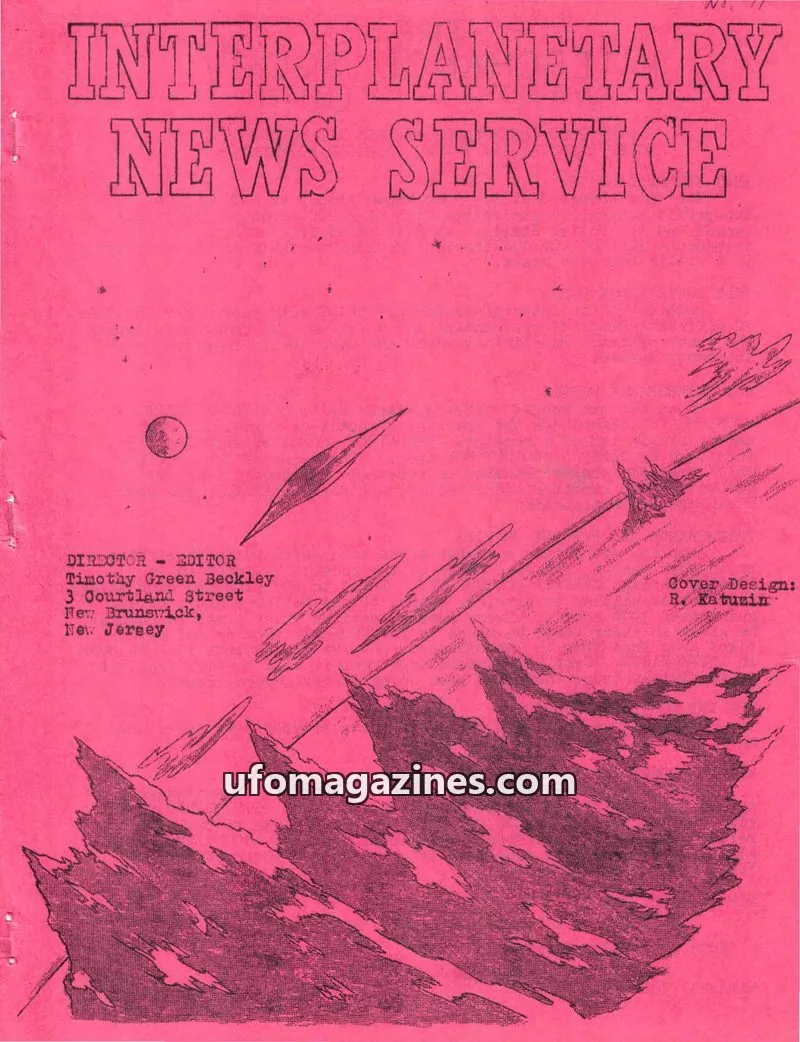 Cover of Interplanetary News Service (Timothy Green Beckley) issue 11: INTERPLANETARY NEWS SERVICE