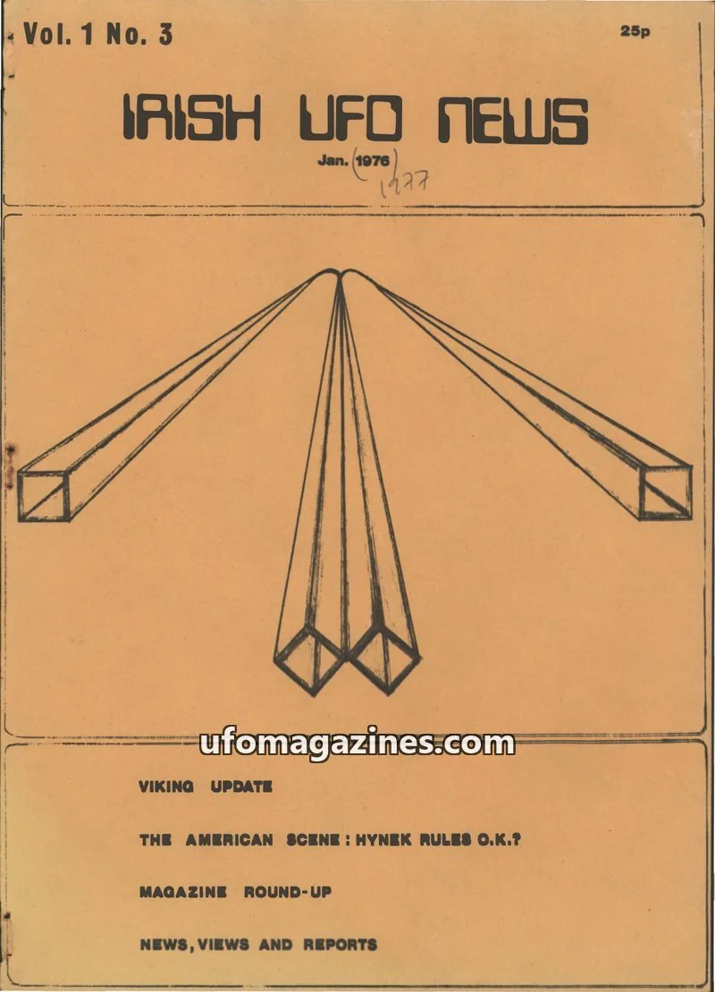 Cover of Irish UFO News issue Vol. 1 No. 3: IRISH UFO NEWS